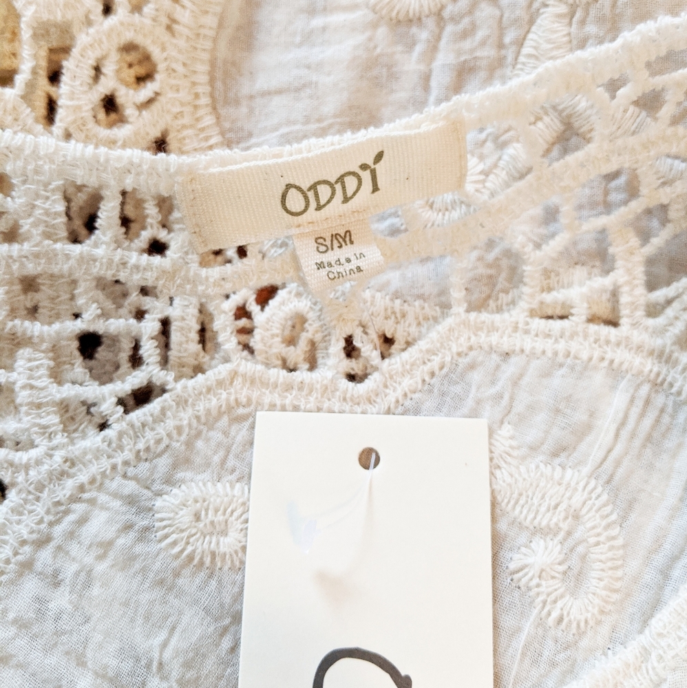 🌸🌟LAST 1🌟NWT Oddi Cotton Crochet Lace Top - Picture 5 of 6